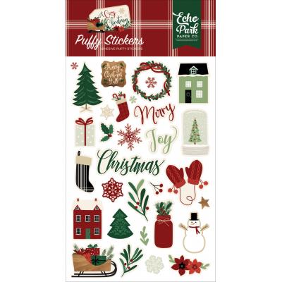 Echo Park A Cozy Christmas Puffy Stickers - A Cozy Christmas